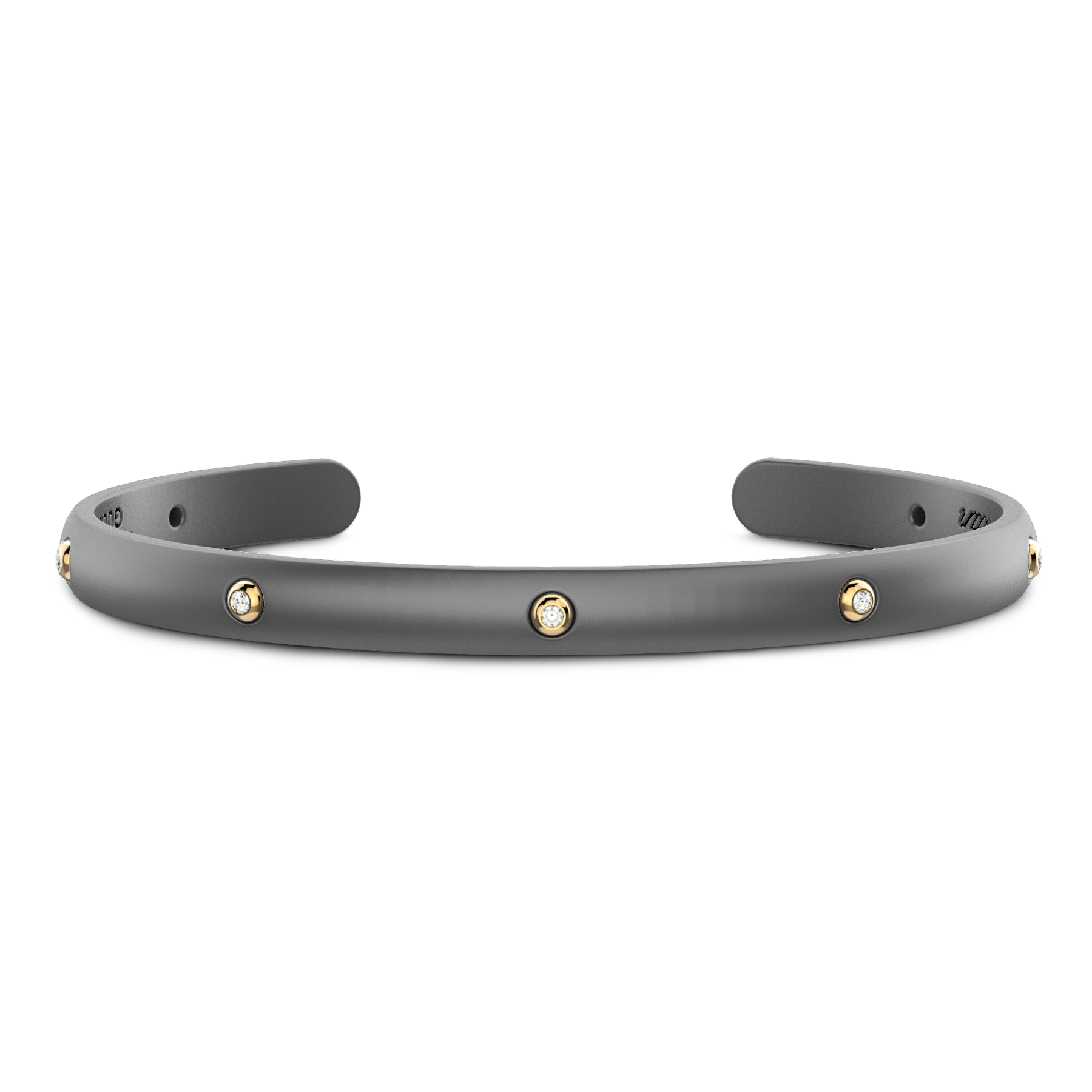 Zancan Eternity Titanium 18k Yellow Gold and Titanium Diamond Cuff Bracelet