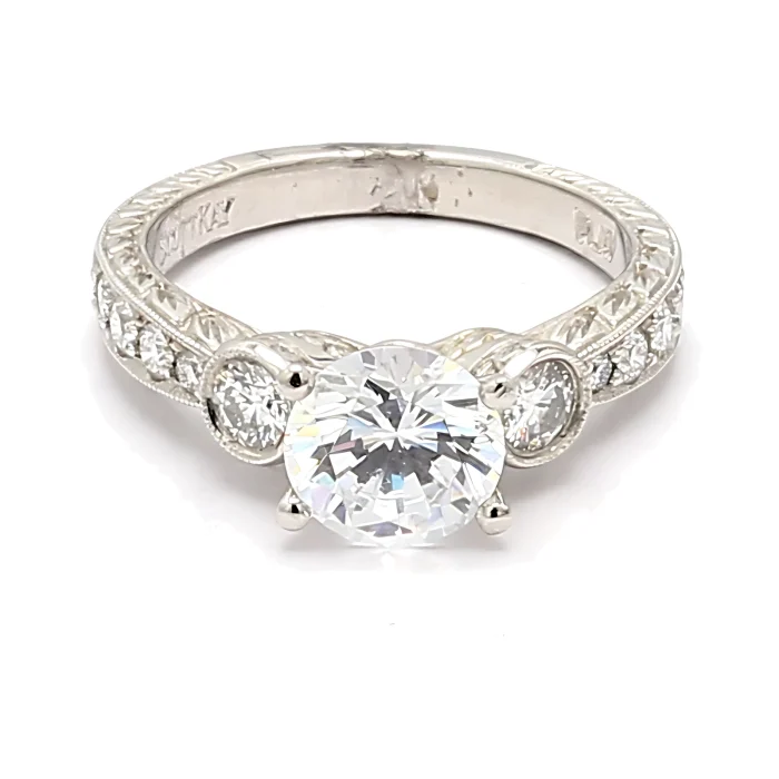 Scott Kay Platinum Diamond Semi-Mount, 0.68 ct tw