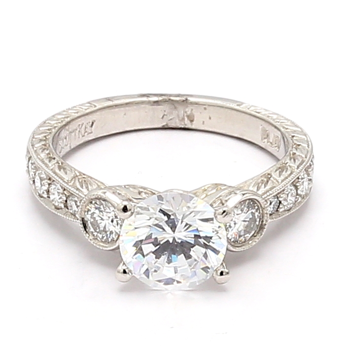 Scott Kay Platinum Diamond Semi-Mount, 0.68 ct tw