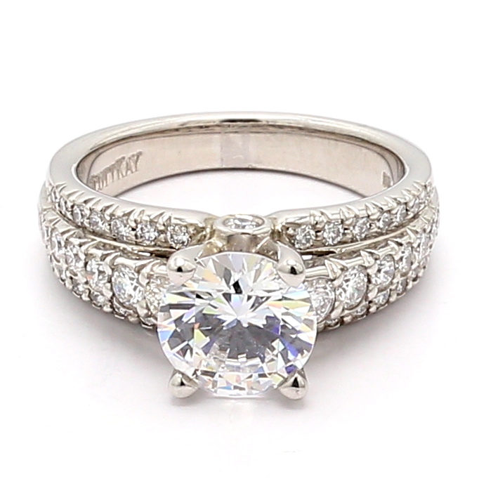 Scott Kay Platinum Diamond Semi-Mount, 0.76 ct tw
