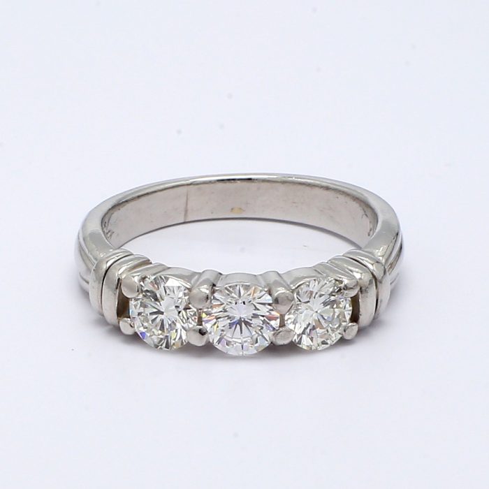 Scott Kay Platinum Three-Stone Diamond Band, 1.10 ct tw