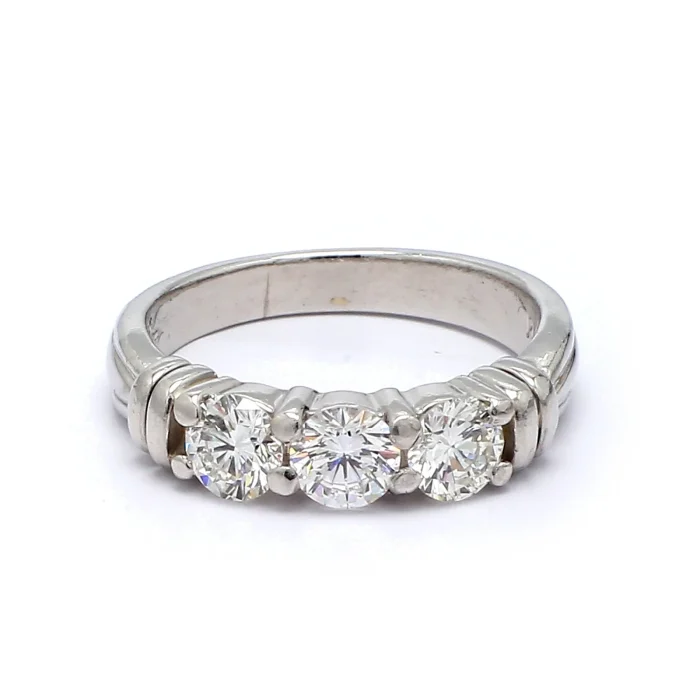 Scott Kay Platinum Three-Stone Diamond Band, 1.10 ct tw