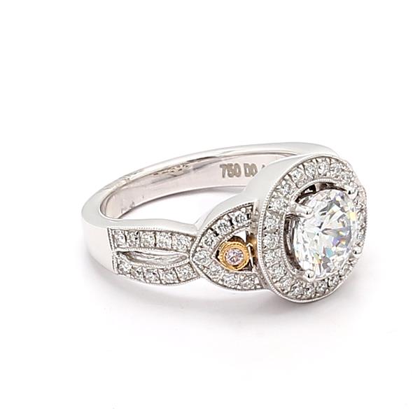 Simon G. 18K White Gold Halo Diamond Semi-Mount, 0.43 ct tw – view 2