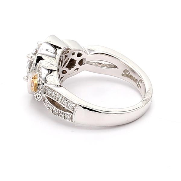 Simon G. 18K White Gold Halo Diamond Semi-Mount, 0.43 ct tw – view 3