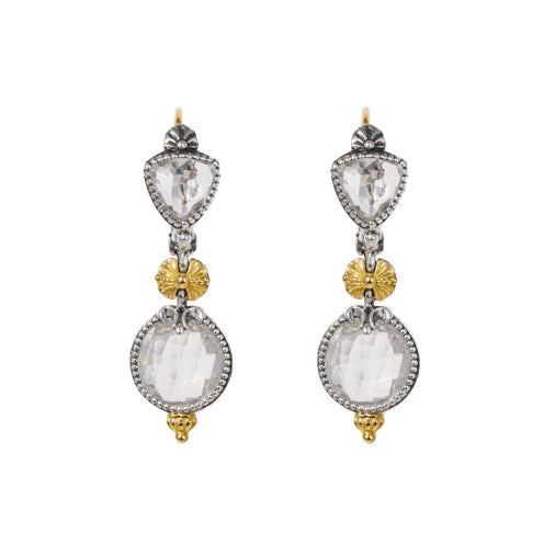 Konstantino Pythia Sterling Silver and 18k Yellow Gold Crystal Earrings