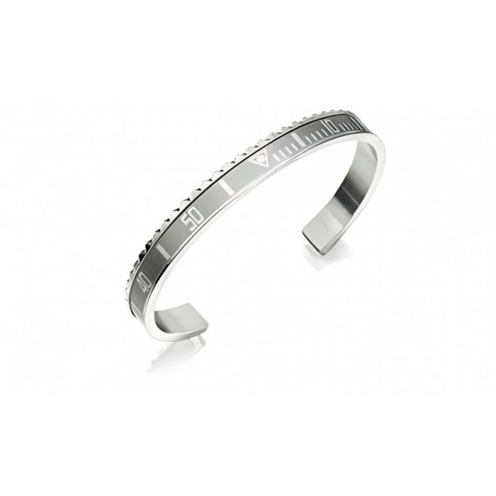 Speedometer Official Stainless Steel Bangle With Gray Inlay