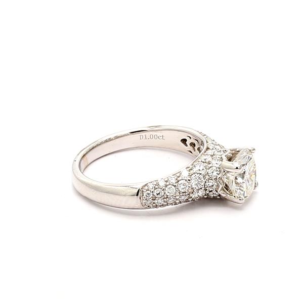 Stardust 18K White Gold Halo Diamond Semi-Mount, 1.01 ct tw – view 3