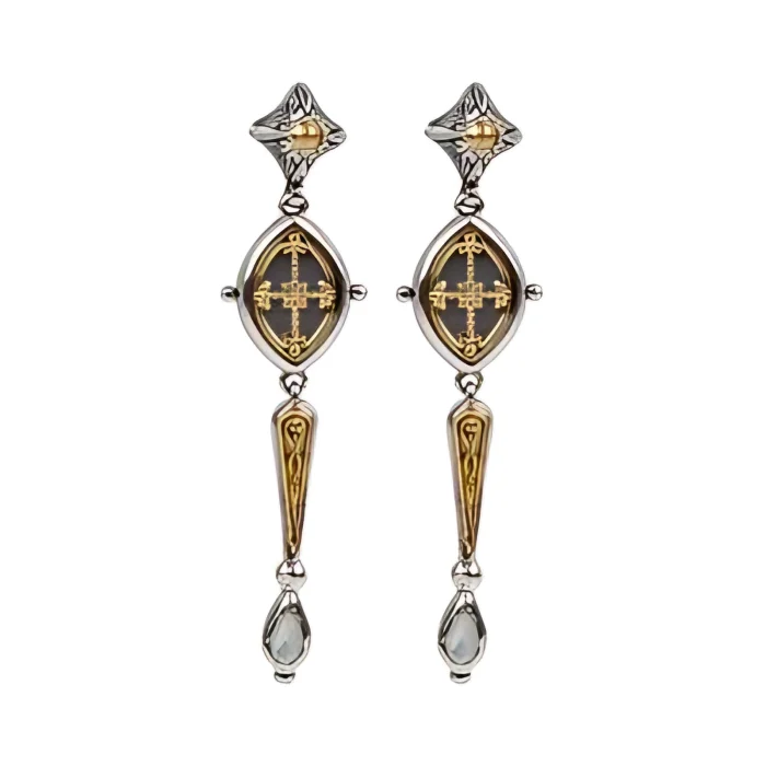 Konstantino Sterling Silver and 18k Yellow Gold Mother-of-Pearl Earrings