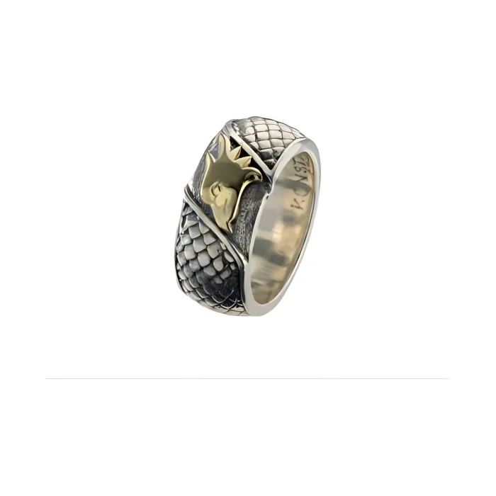 Konstantino Sterling Silver and 18k Yellow Gold Ring