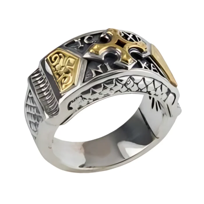 Konstantino Sterling Silver and 18k Yellow Gold Ring