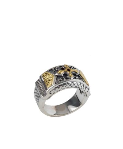 Konstantino Sterling Silver and 18k Yellow Gold Ring