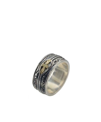 Konstantino Sterling Silver and 18k Yellow Gold Ring