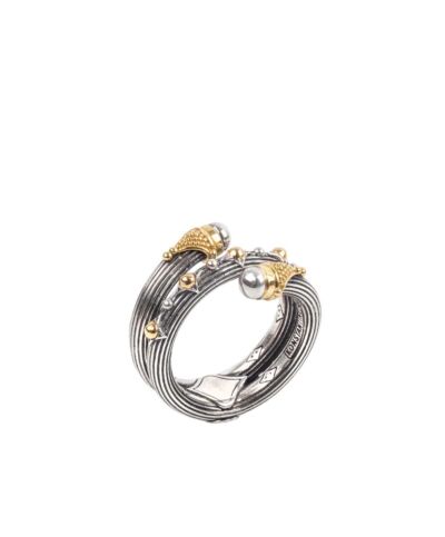 Konstantino Sterling Silver and 18k Yellow Gold Ring