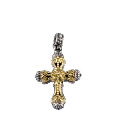 Konstantino Sterling Silver and 18k Yellow Gold Cross Pendant