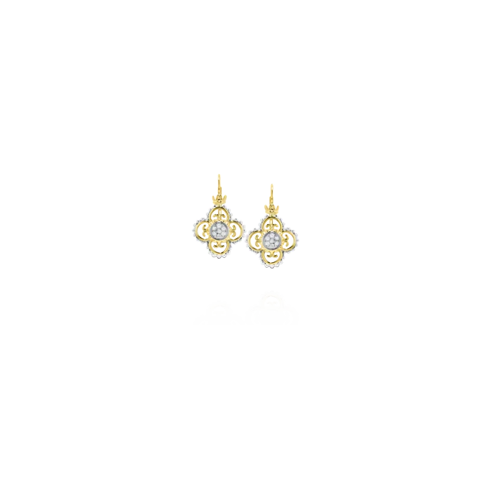 Vahan 14k Gold & Sterling Silver Diamond Earrings