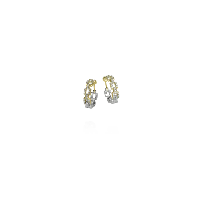 Vahan 14k Gold & Sterling Silver Diamond Earrings
