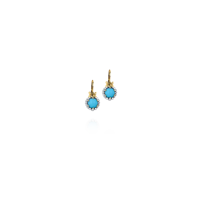 Vahan 14k Gold & Sterling Silver Turquoise And Diamond Earrings