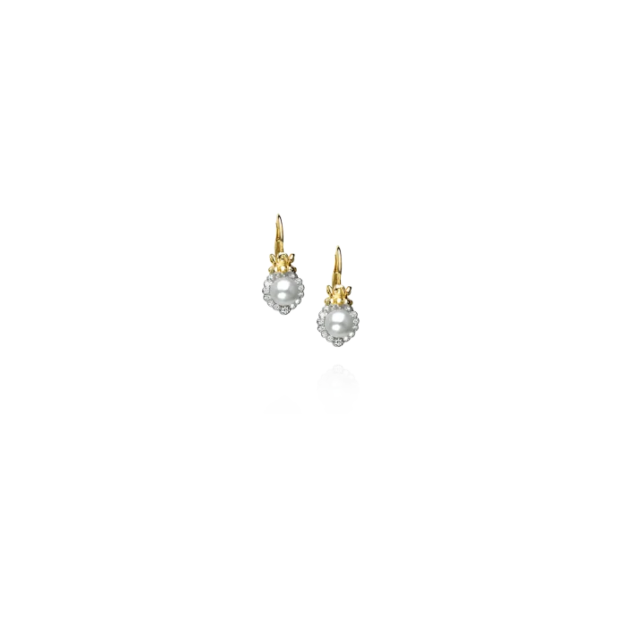 Vahan 14k Gold & Sterling Silver With White Pearl Earrings