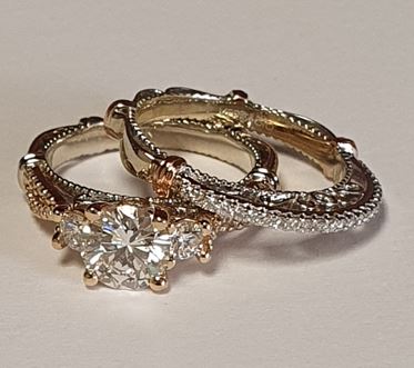 Verragio 14K Two-Tone Gold Diamond Wedding Set, 0.63 ct tw