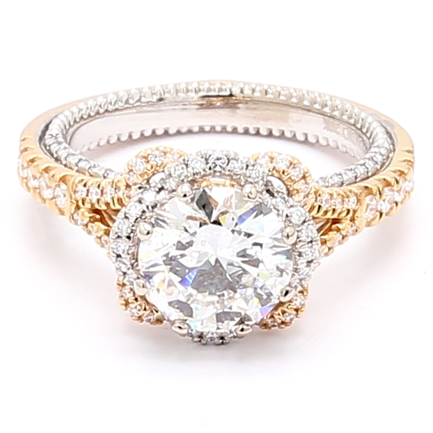 Verragio 18K Two-Tone Gold Couture Diamond Semi-Mount, 0.58 ct tw