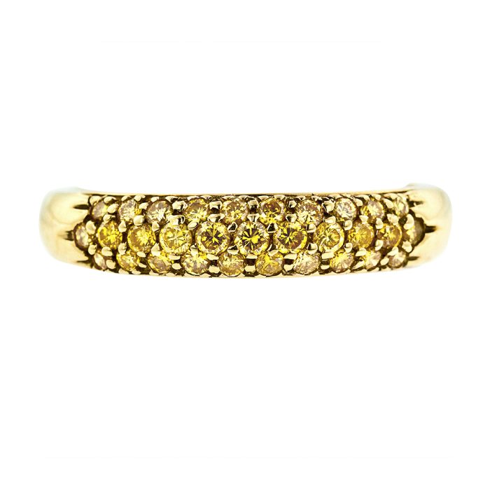 Yellow Gold Fancy Intense Yellow Diamond Pavé Band, 0.50 ct tw