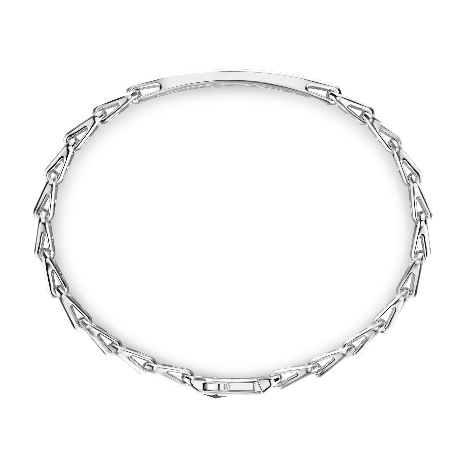 Zancan Cosmopolitan Luxury Sterling Silver Black Spinel Tag Bracelet