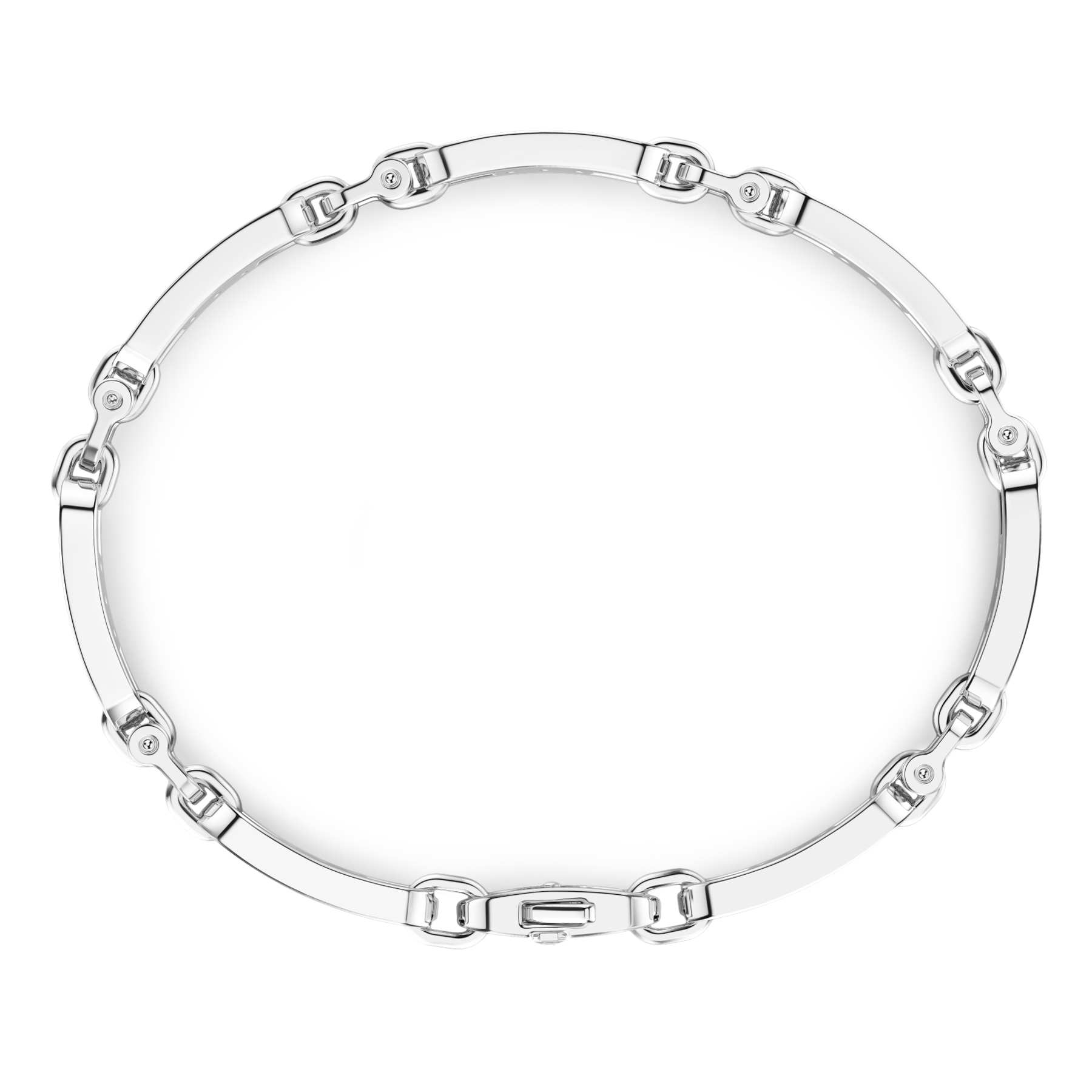 Zancan Cosmopolitan Luxury Sterling Silver Black Spinel Oval Link Bracelet