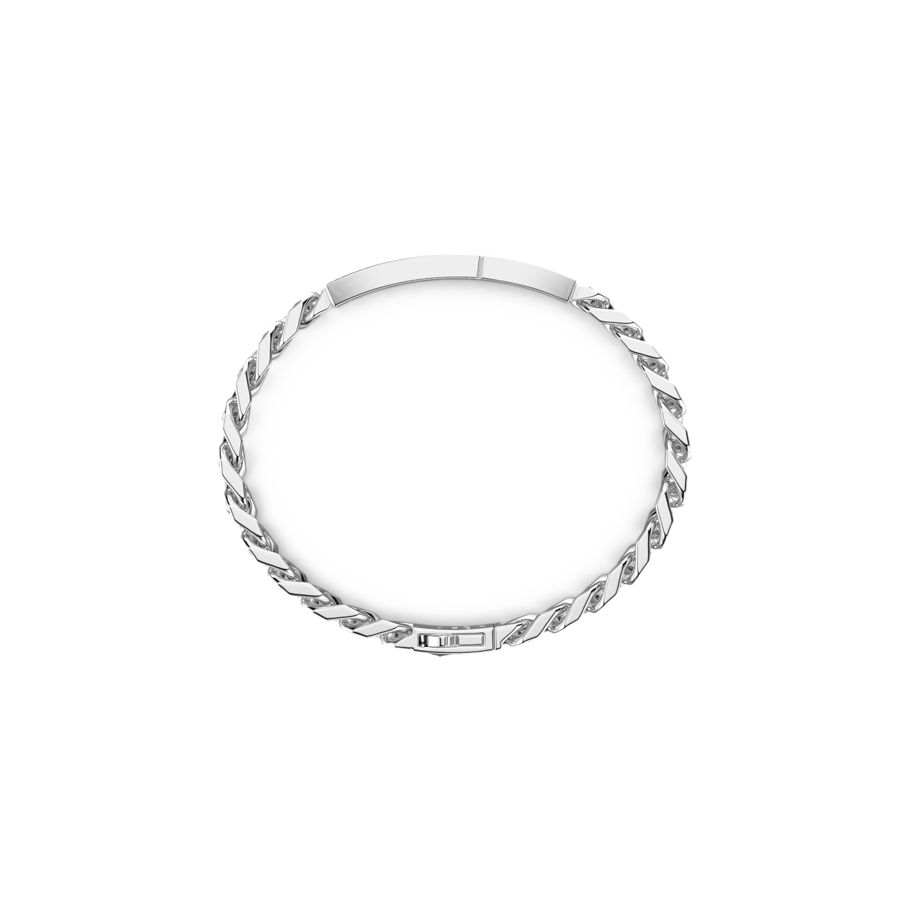 Zancan Sterling Silver Black Spinel Curb Chain Tag Bracelet