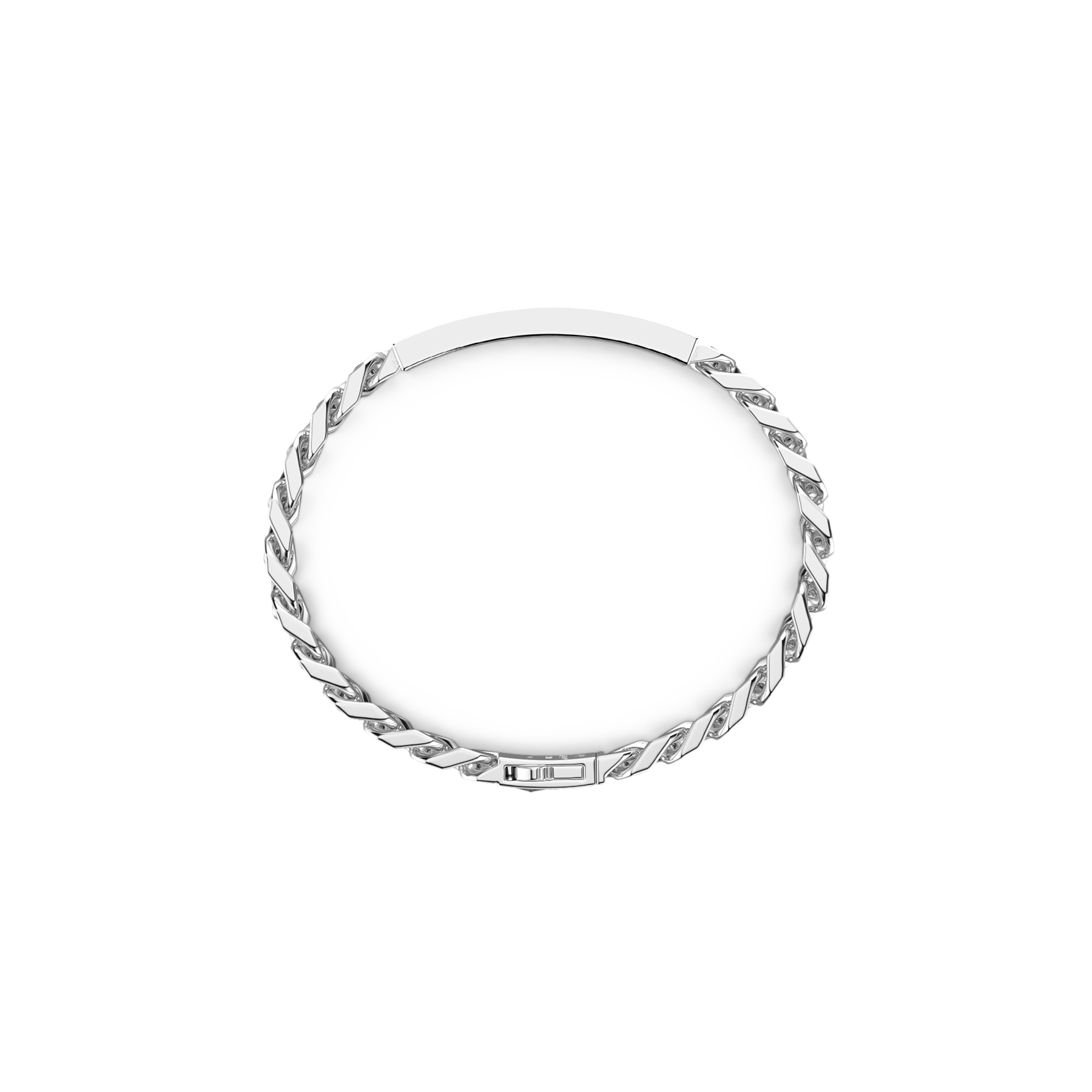 Zancan Sterling Silver Curb Chain Tag Bracelet