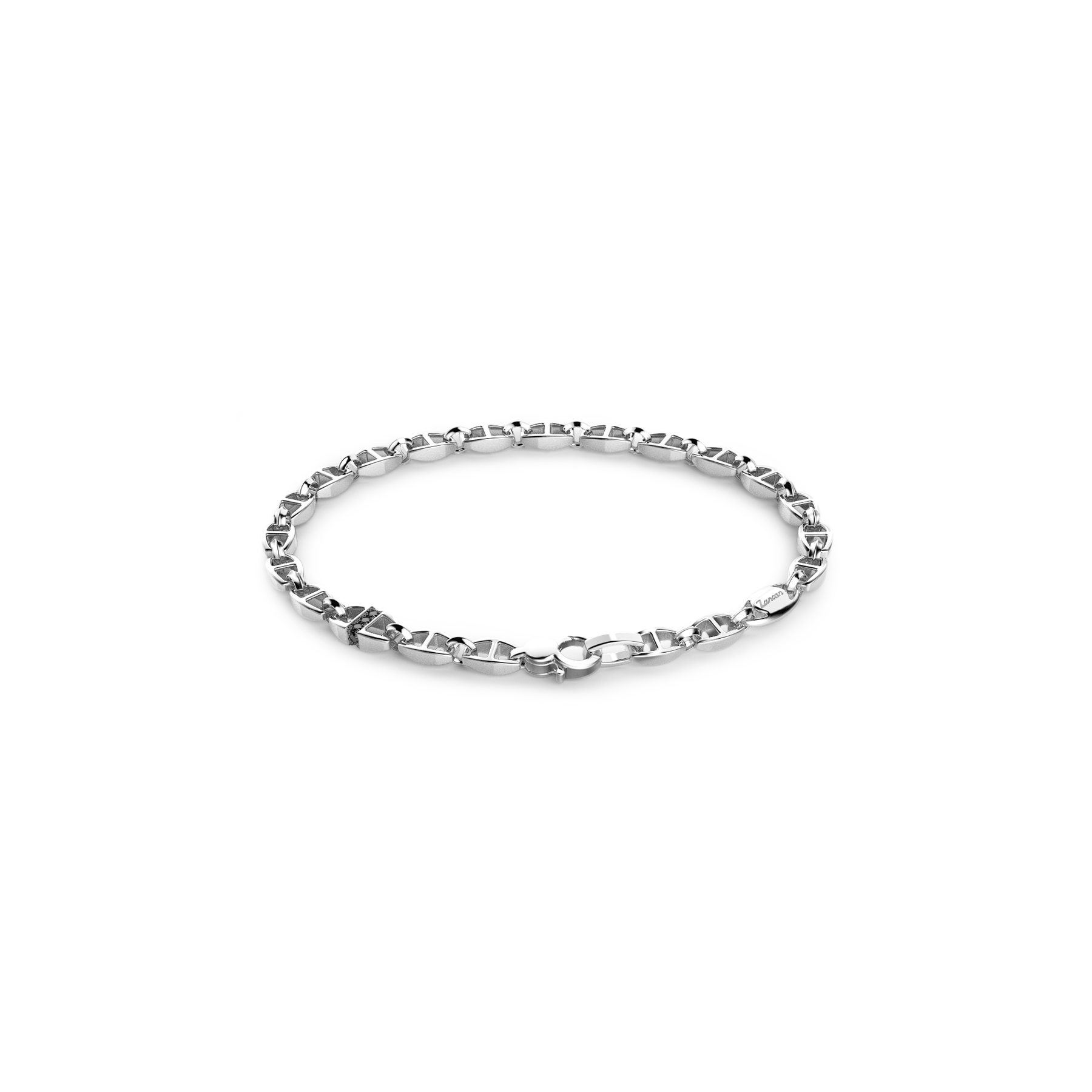 Zancan Insignia Sterling Silver Black Spinel Link Bracelet