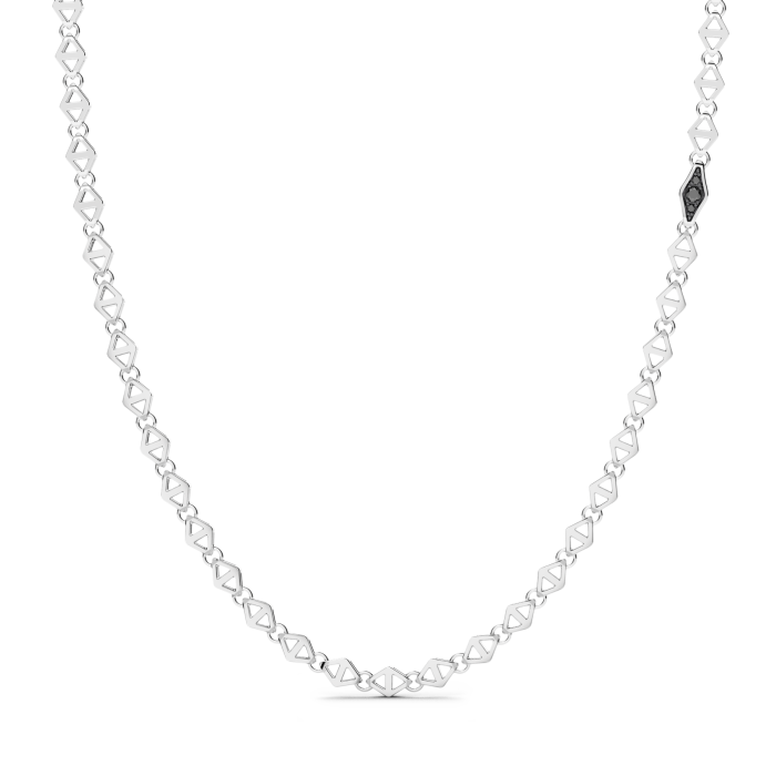 Zancan Insignia Sterling Silver Black Spinel Link Necklace
