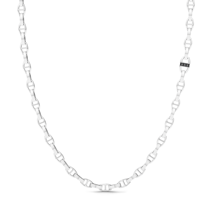 Zancan Insignia Sterling Silver Black Spinel Chain Necklace