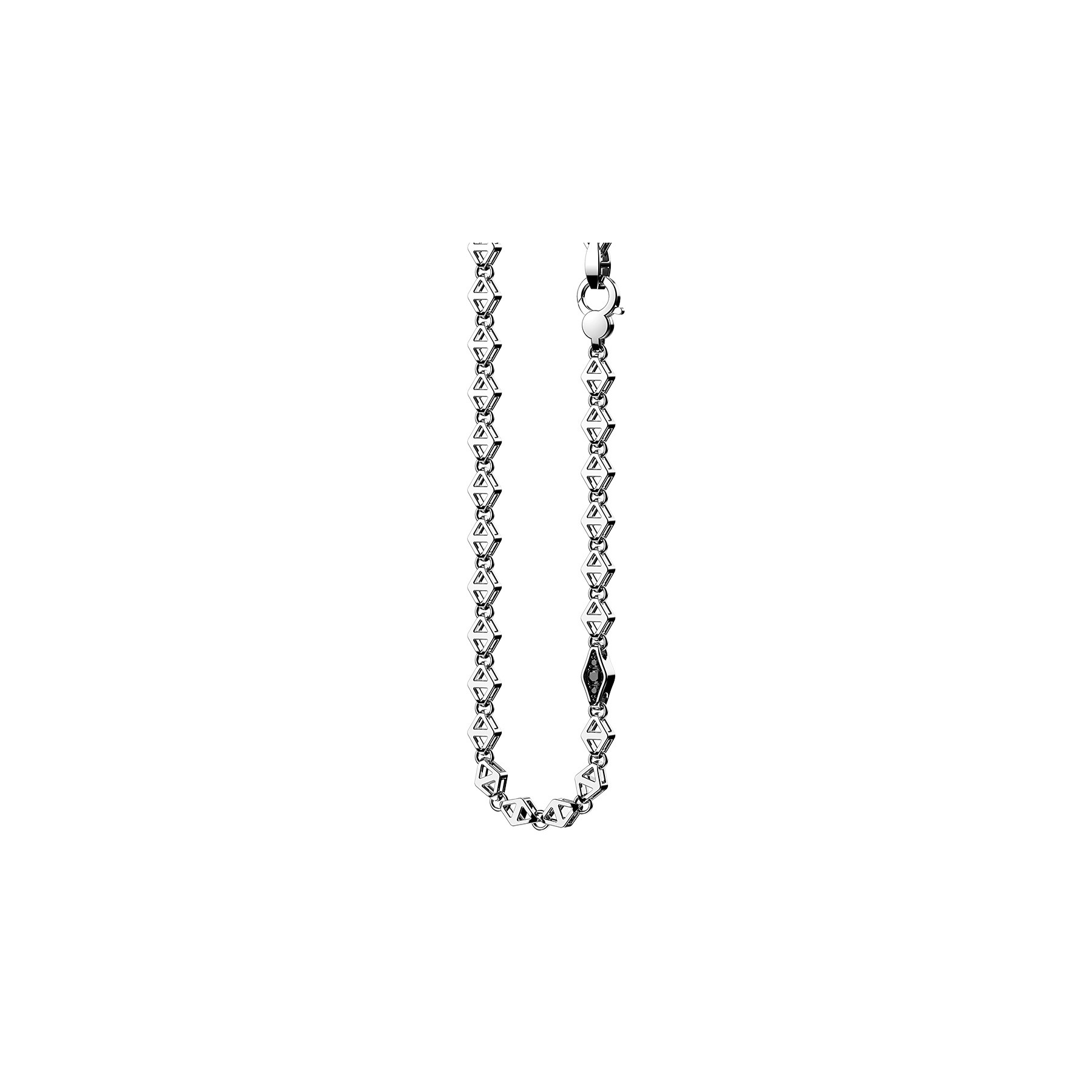 Zancan Insignia Sterling Silver Black Spinel Link Necklace