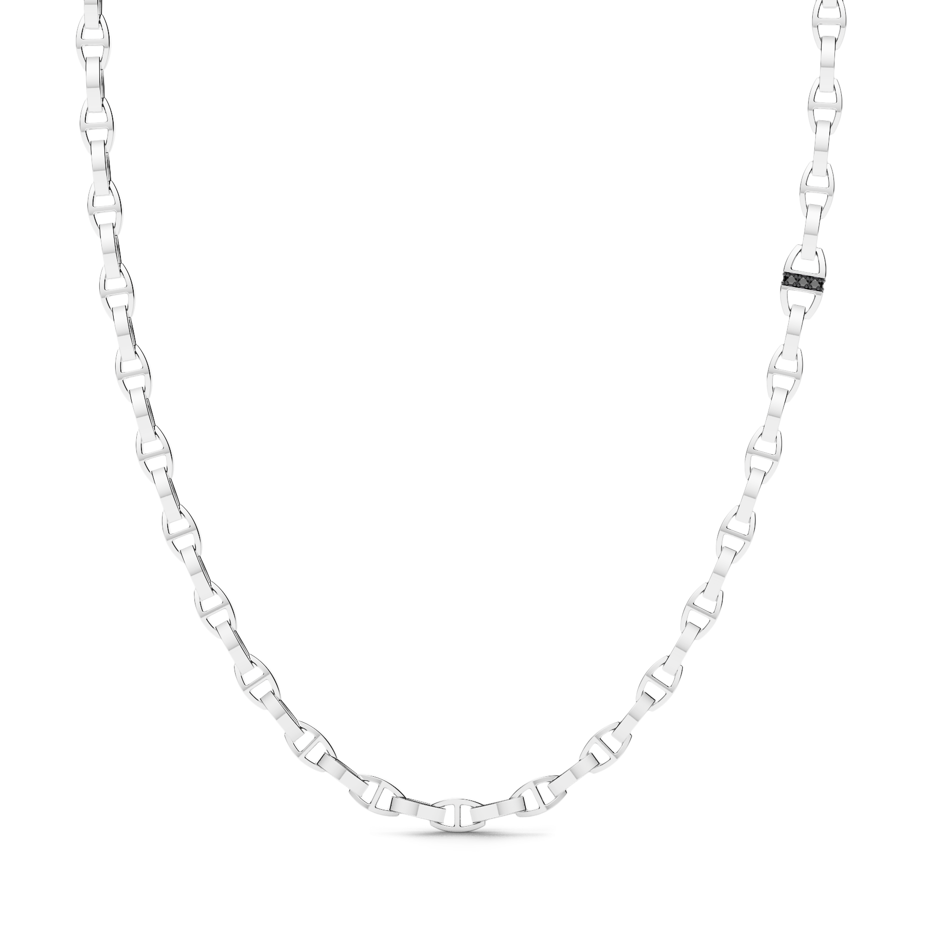Zancan Insignia Sterling Silver Black Spinel Chain Necklace