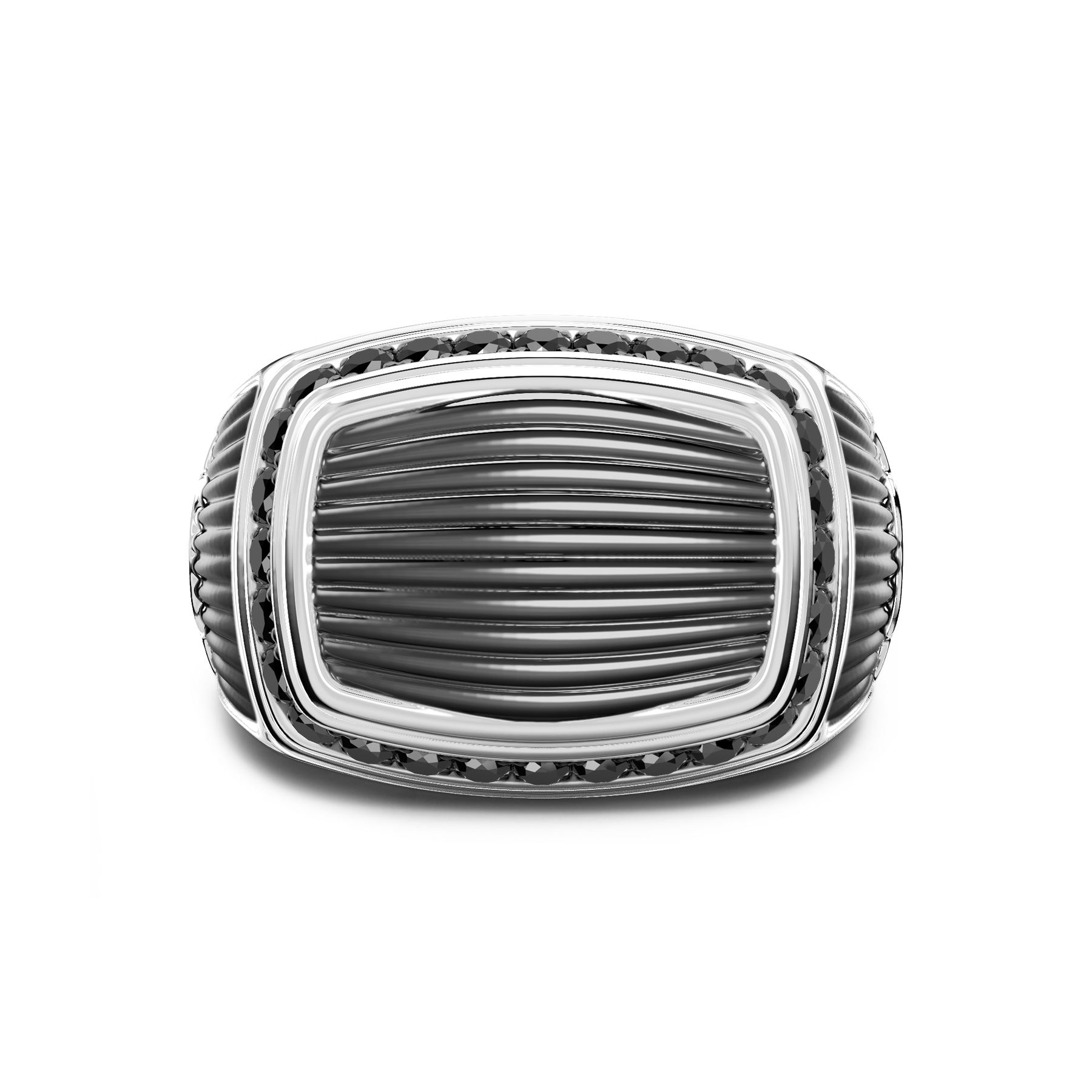 Zancan Cosmopolitan Sterling Silver Black Spinel Signet Ring